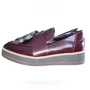 Zara NWOT Women's Burgandy platforms Size 7.5/8